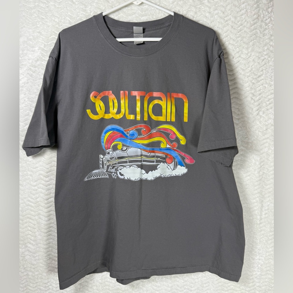 SOUL TRAIN!!! What!! 🔥🔥Graphic Short Sleeve Tee — Charcoal Gray Cotton